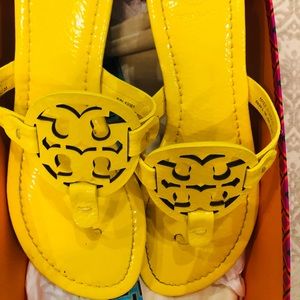 Miller Yellow Patent Thong Sandals